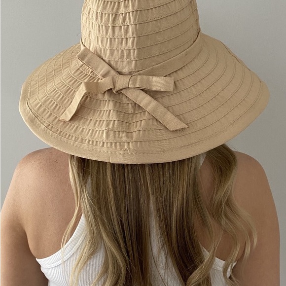 Sungrubbies Ginger Wide Brim Packable Sun Hat Size XL Wheat / Tan - Picture 2 of 10